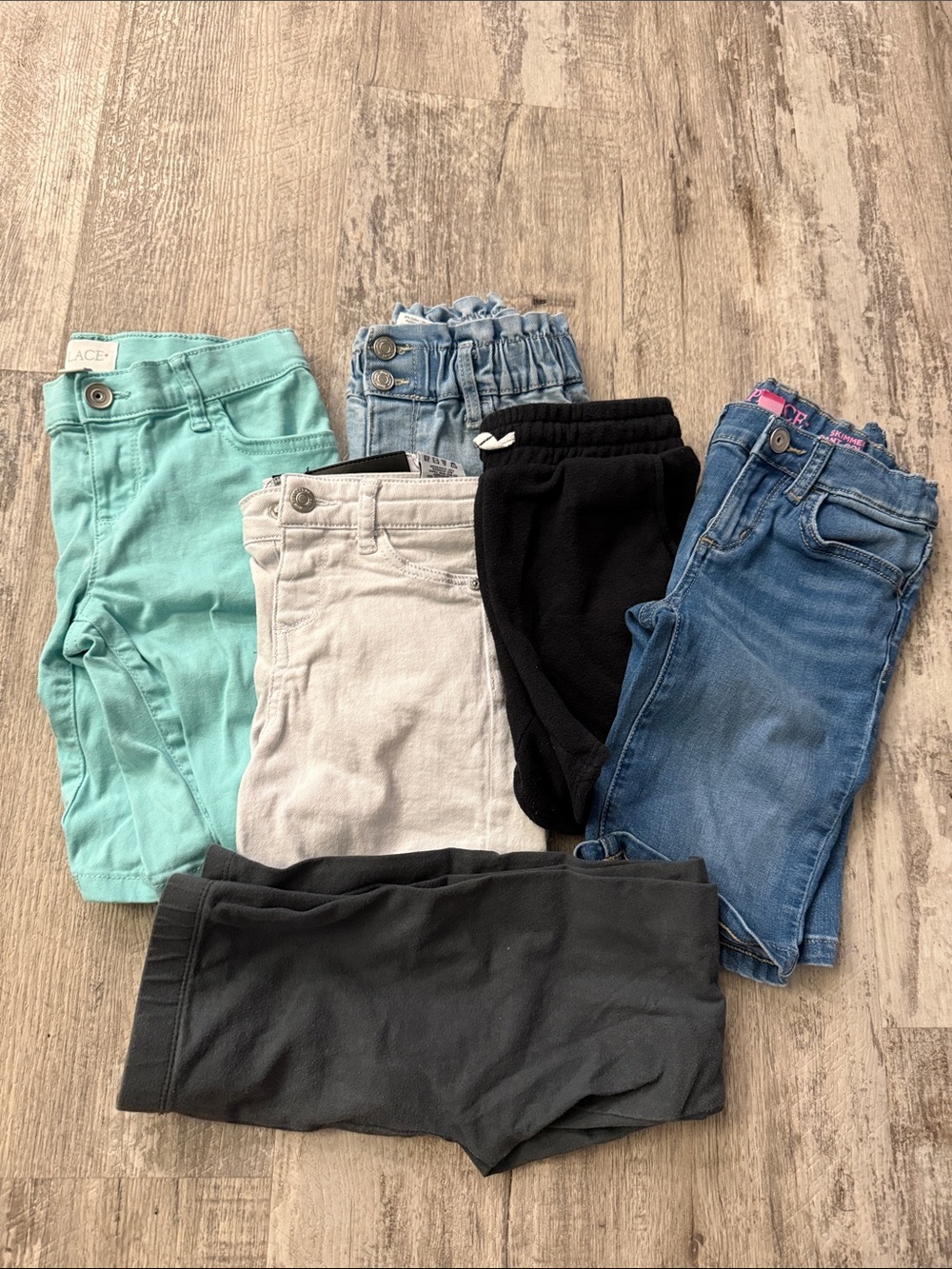 Mixed Kids Bottoms Pack - Mint, Light Gray, Black, Denim Blue